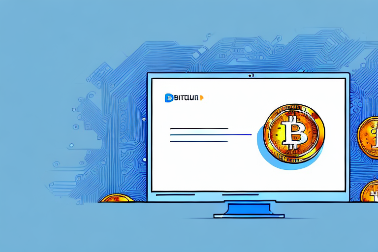 A computer with a bitcoin wallet open on the screen